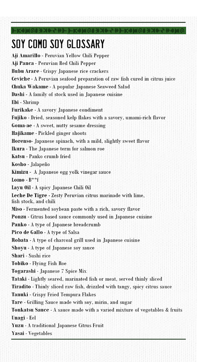 Menu - Soy Como Soy photo 6